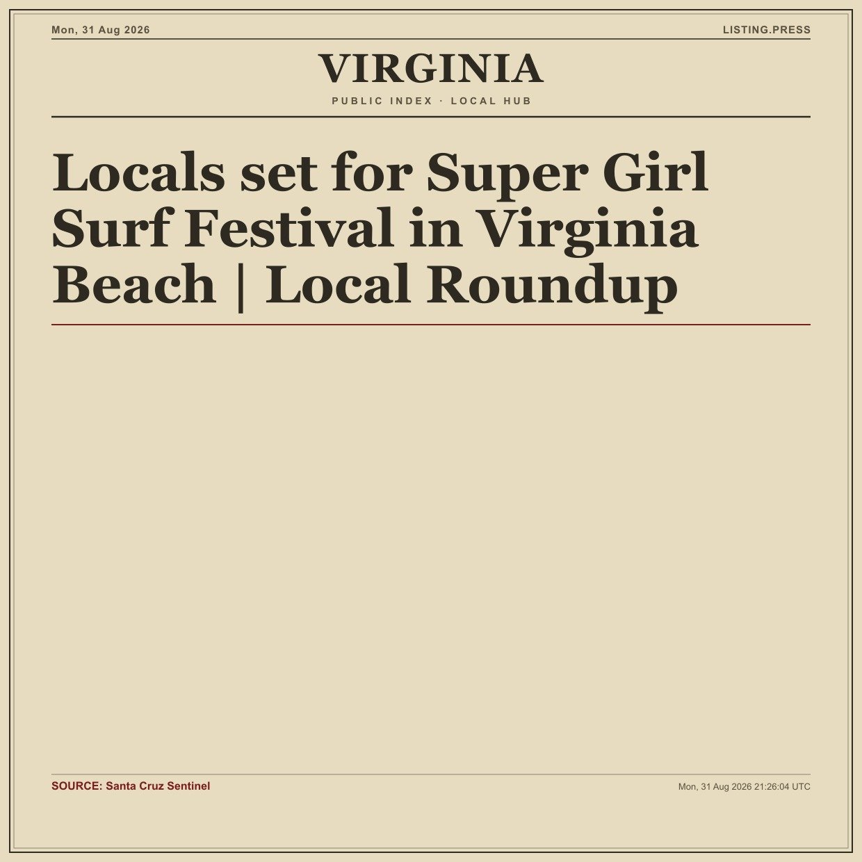Locals set for Super Girl Surf Festival in Virginia Beach | Local Roundup