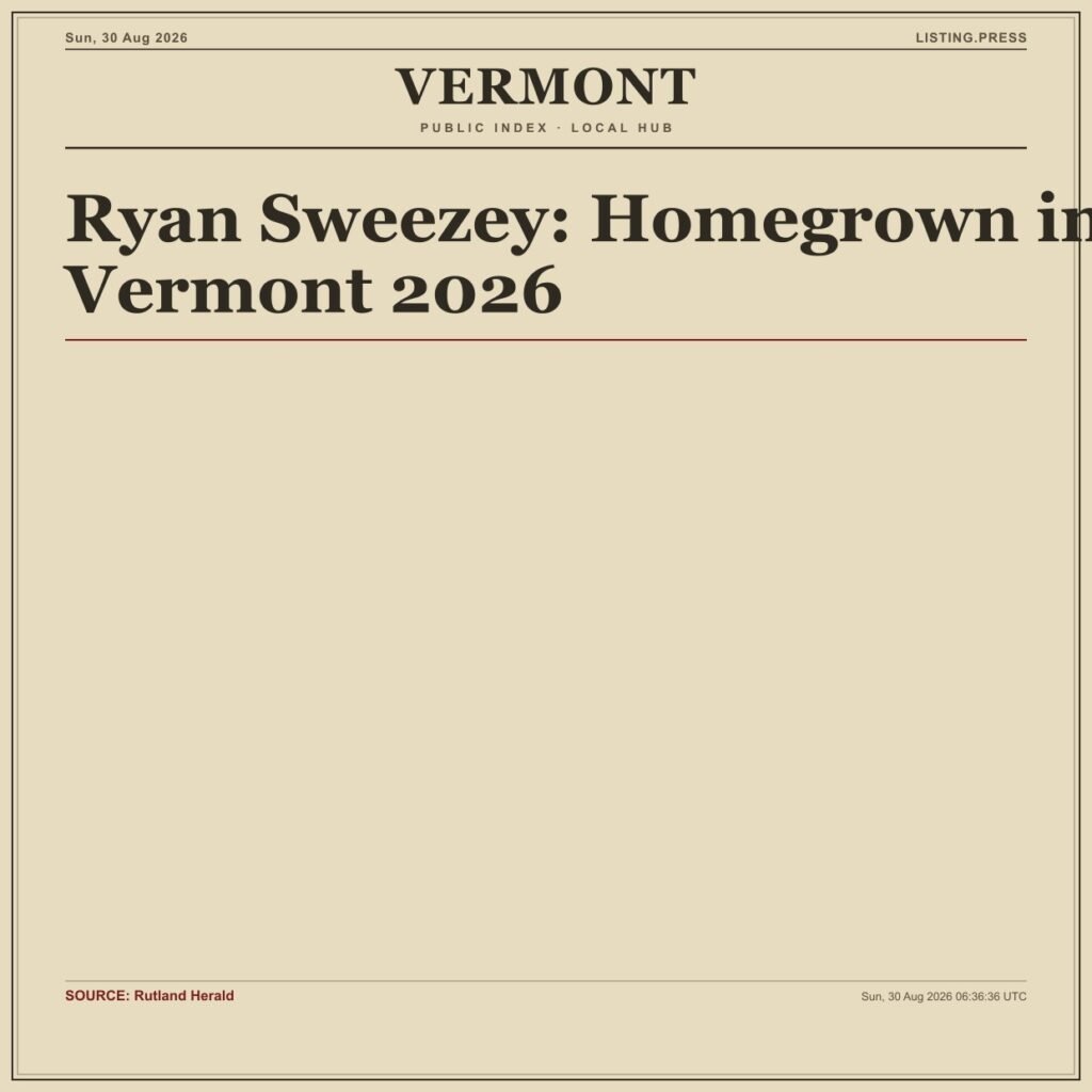 Ryan Sweezey: Homegrown in Vermont 2026