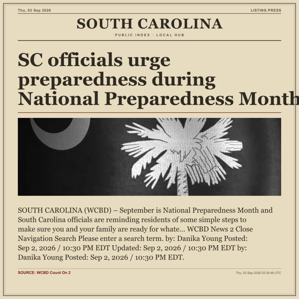 SC officials urge preparedness during National Preparedness Month