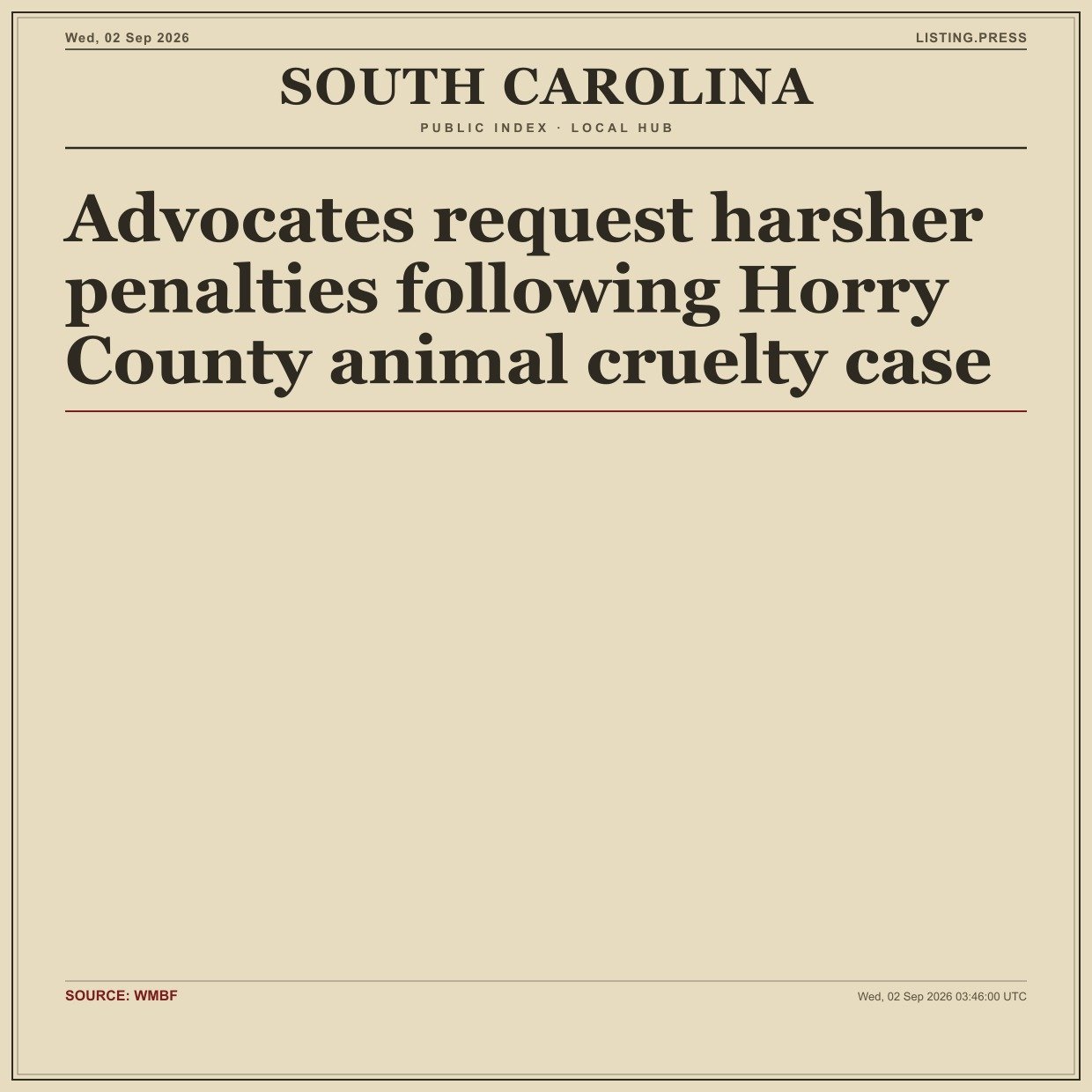 Advocates request harsher penalties following Horry County animal cruelty case