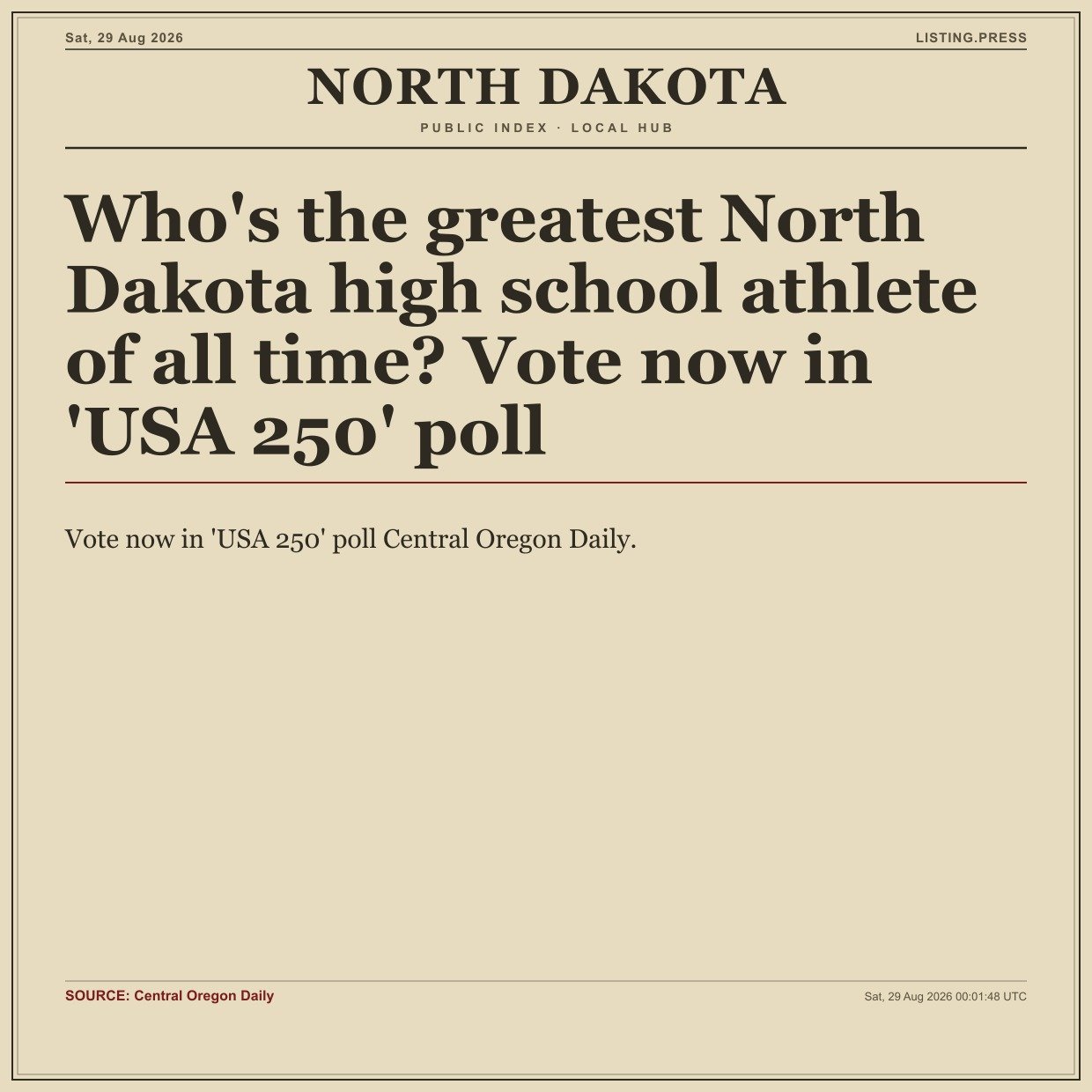 Who's the greatest North Dakota high school athlete of all time? Vote now in 'USA 250' poll