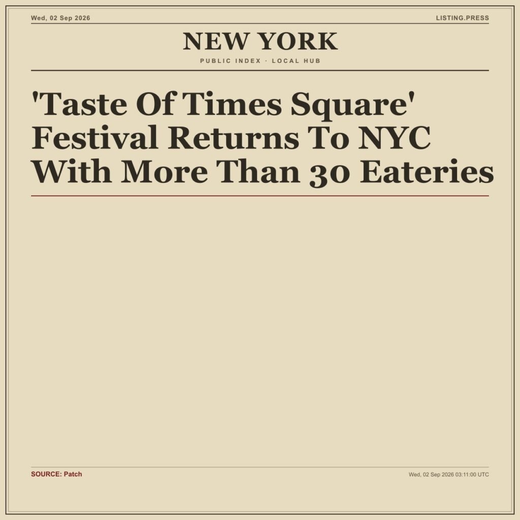 ‘Taste Of Times Square’ Festival Returns To NYC With More Than 30 Eateries