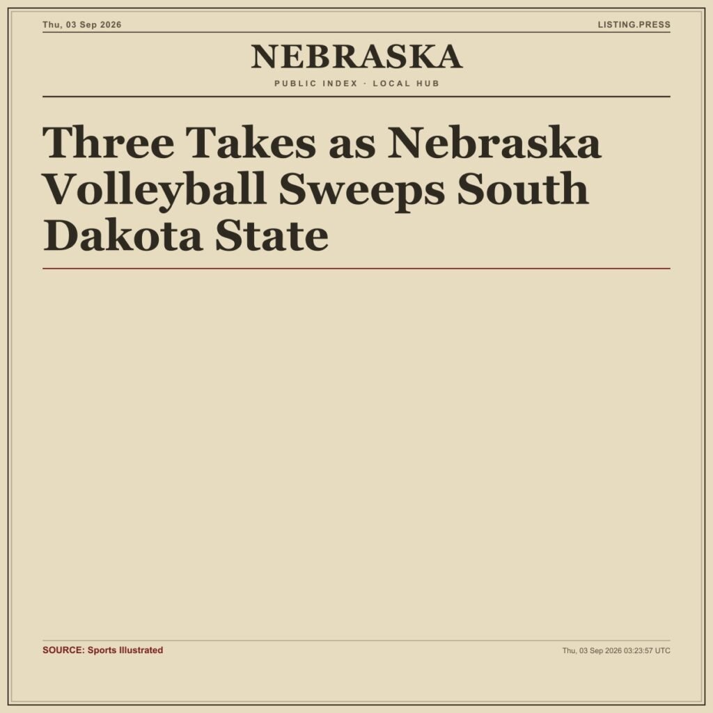 Three Takes as Nebraska Volleyball Sweeps South Dakota State
