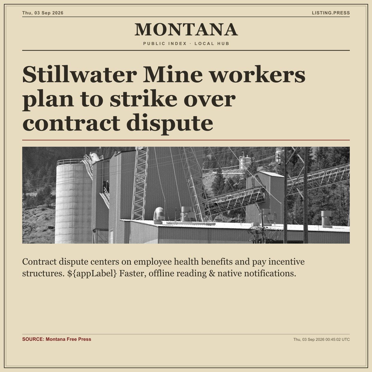 Stillwater Mine workers plan to strike over contract dispute