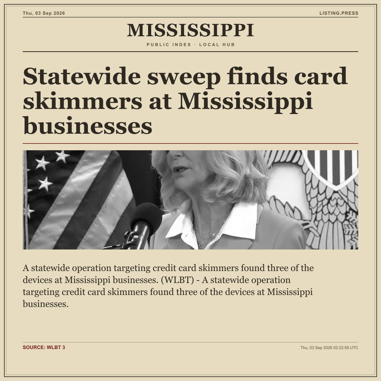 Statewide sweep finds card skimmers at Mississippi businesses