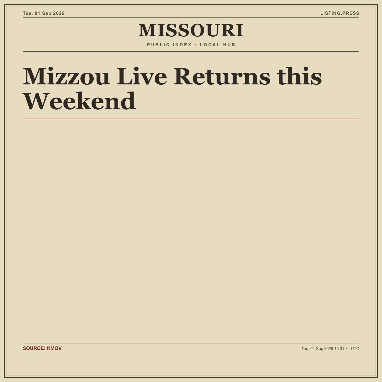 Mizzou Live Returns this Weekend