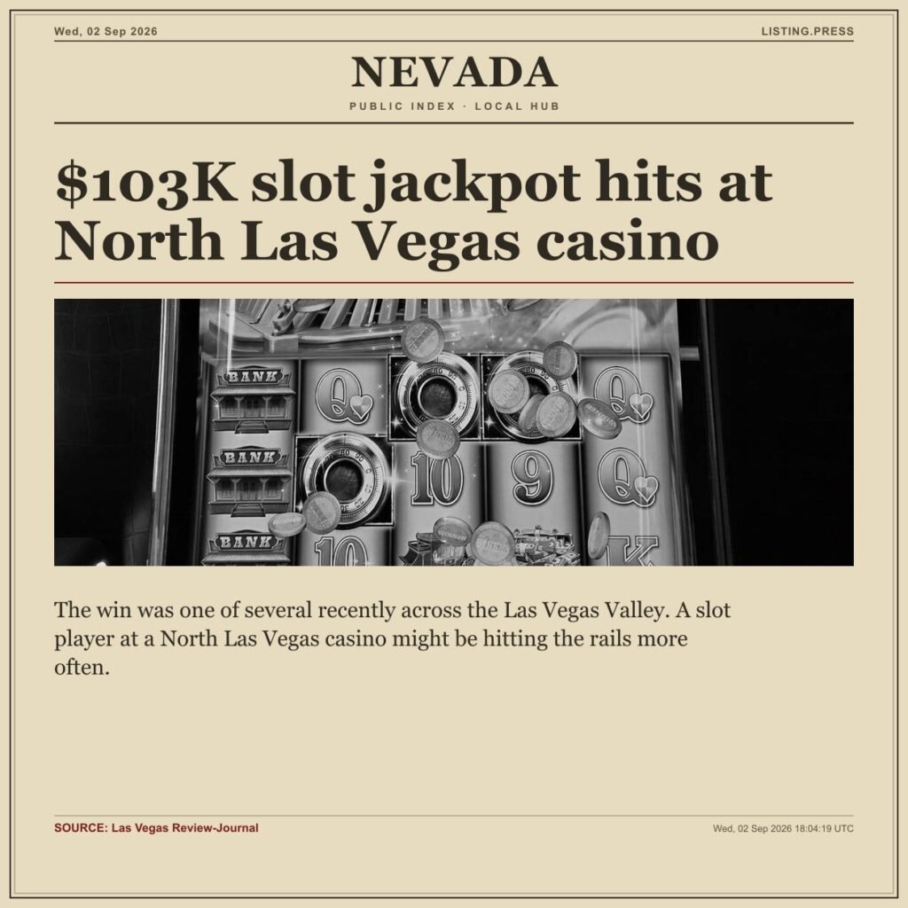 $103K slot jackpot hits at North Las Vegas casino
