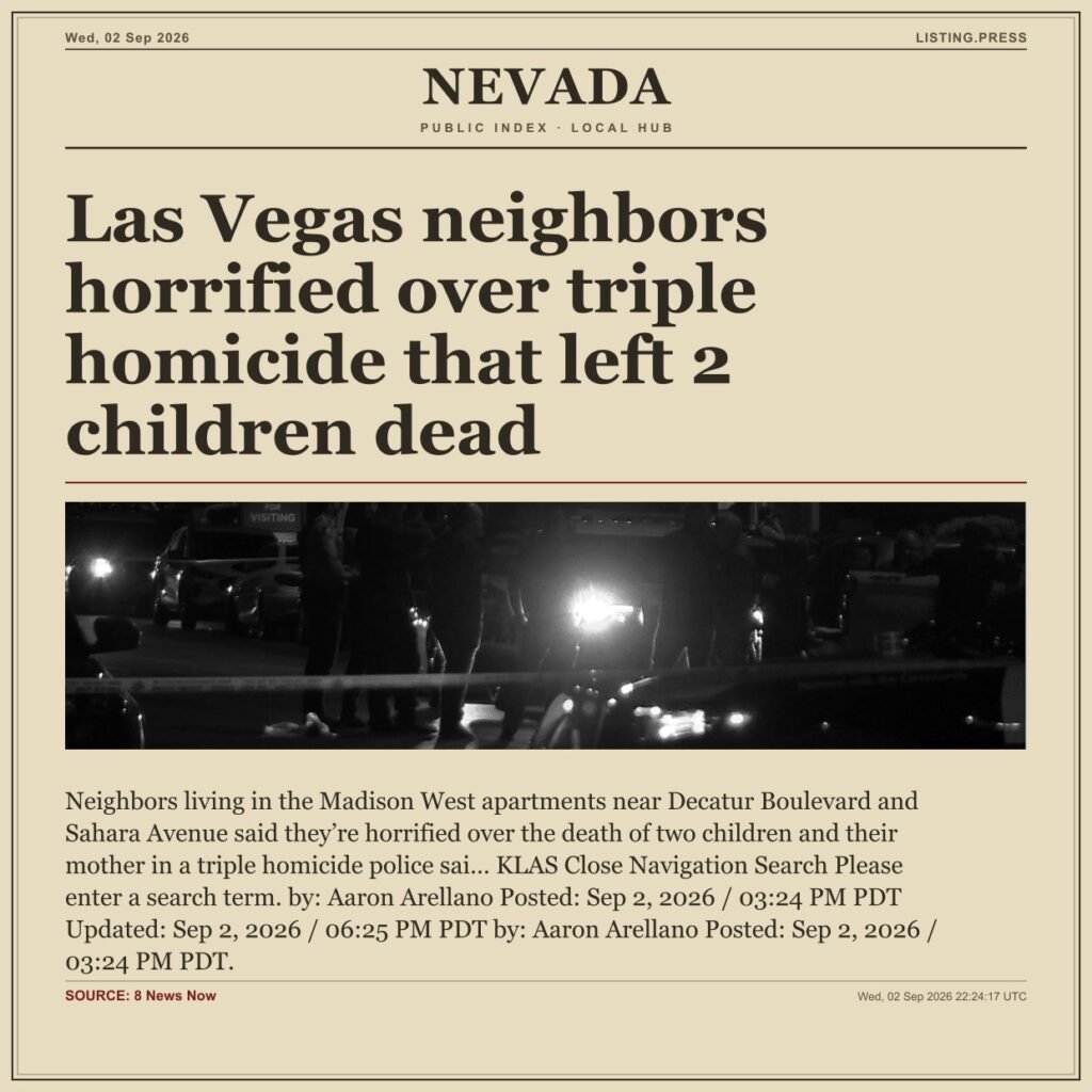 Las Vegas neighbors horrified over triple homicide that left 2 children dead