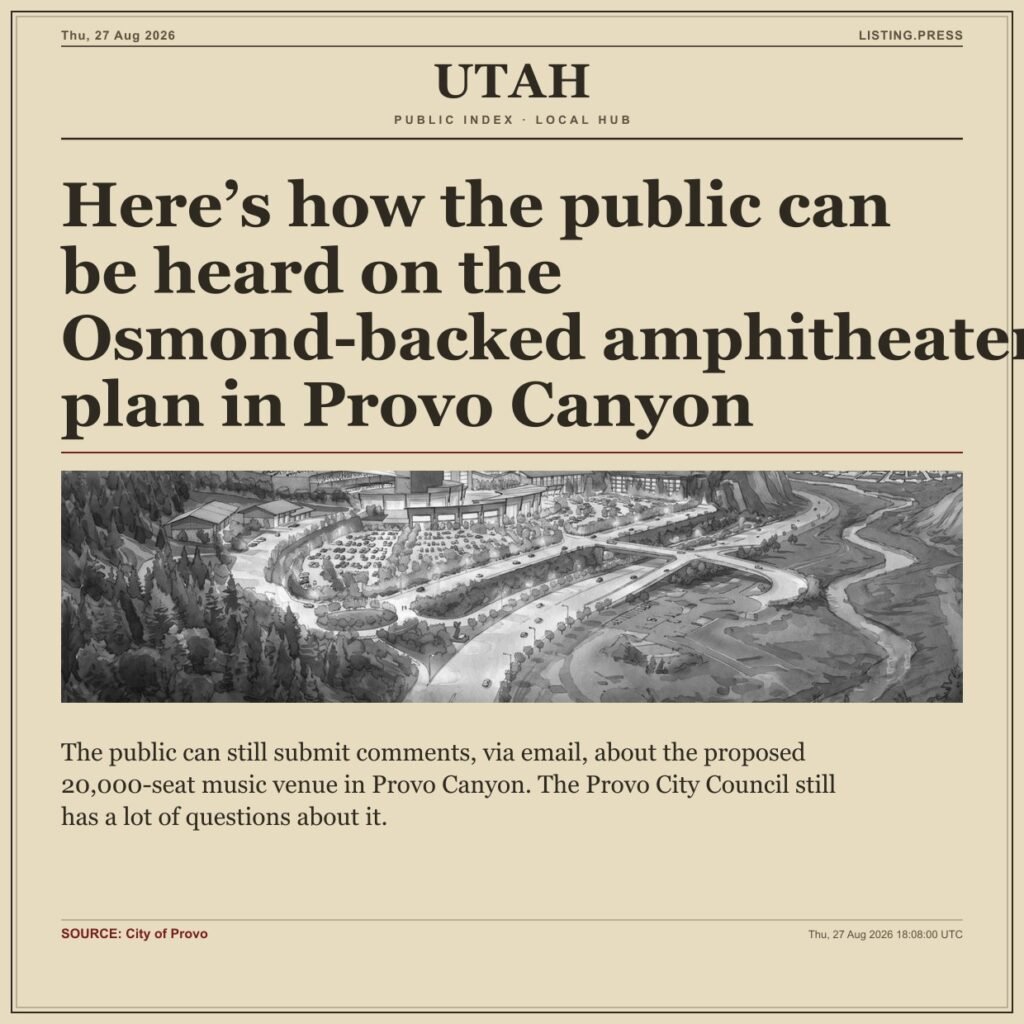 Here’s how the public can be heard on the Osmond-backed amphitheater plan in Provo Canyon