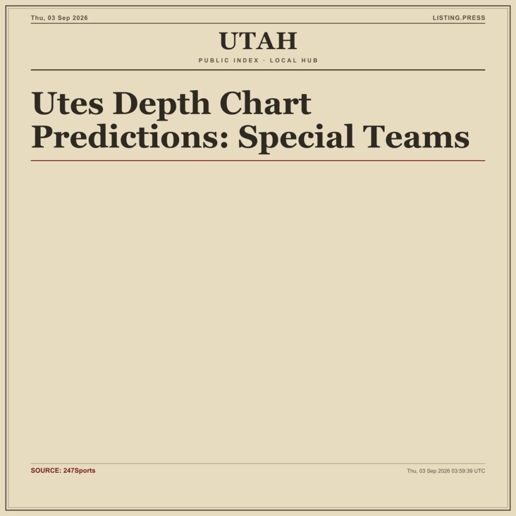 Utes Depth Chart Predictions: Special Teams