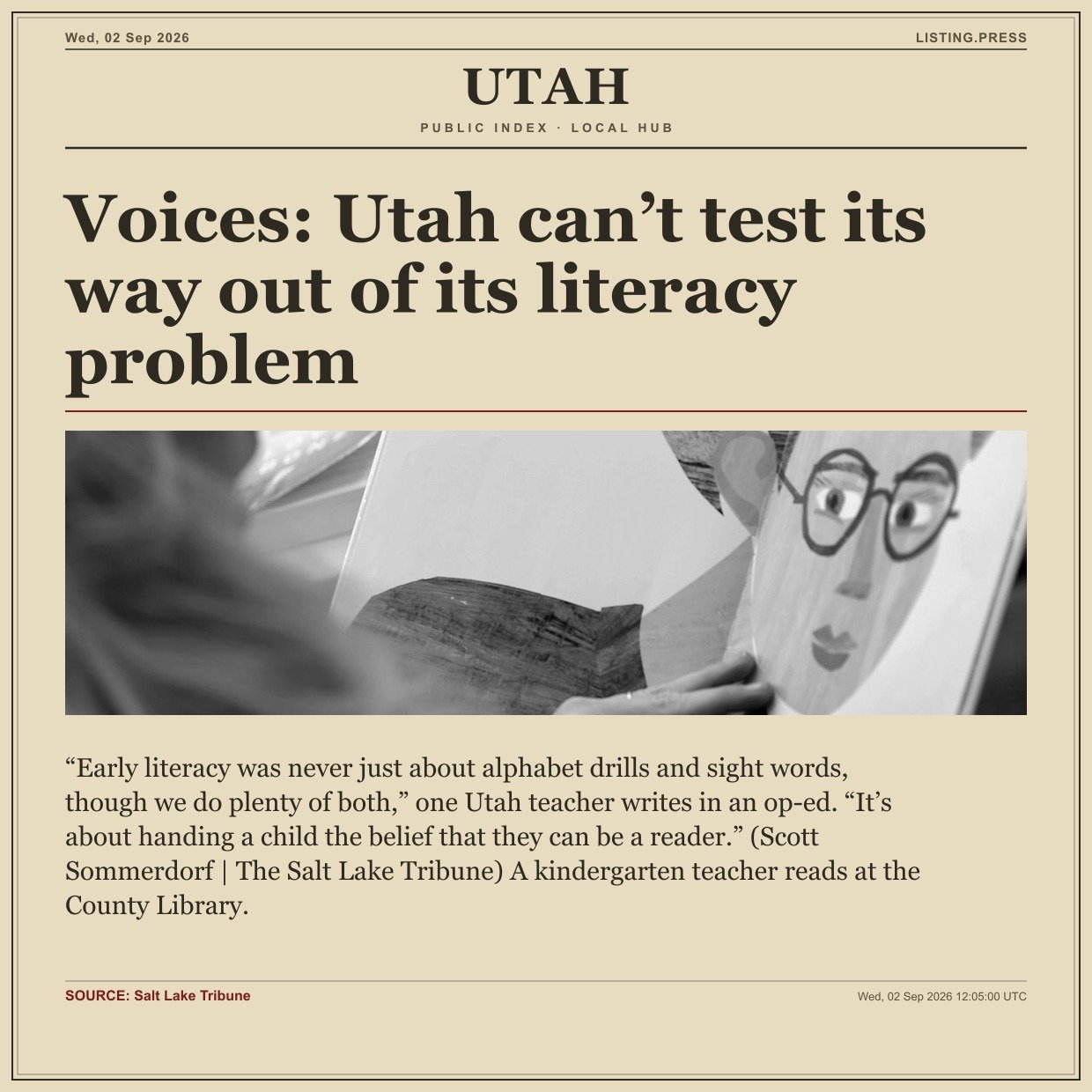 Voices: Utah can’t test its way out of its literacy problem