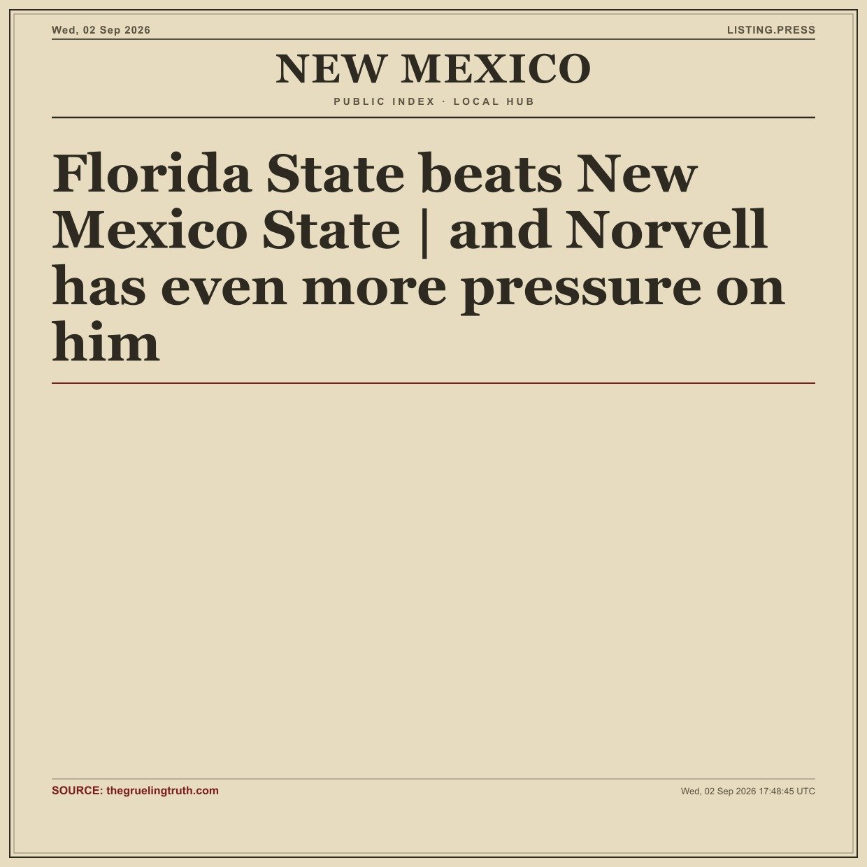 Florida State beats New Mexico State | and Norvell has even more pressure on him