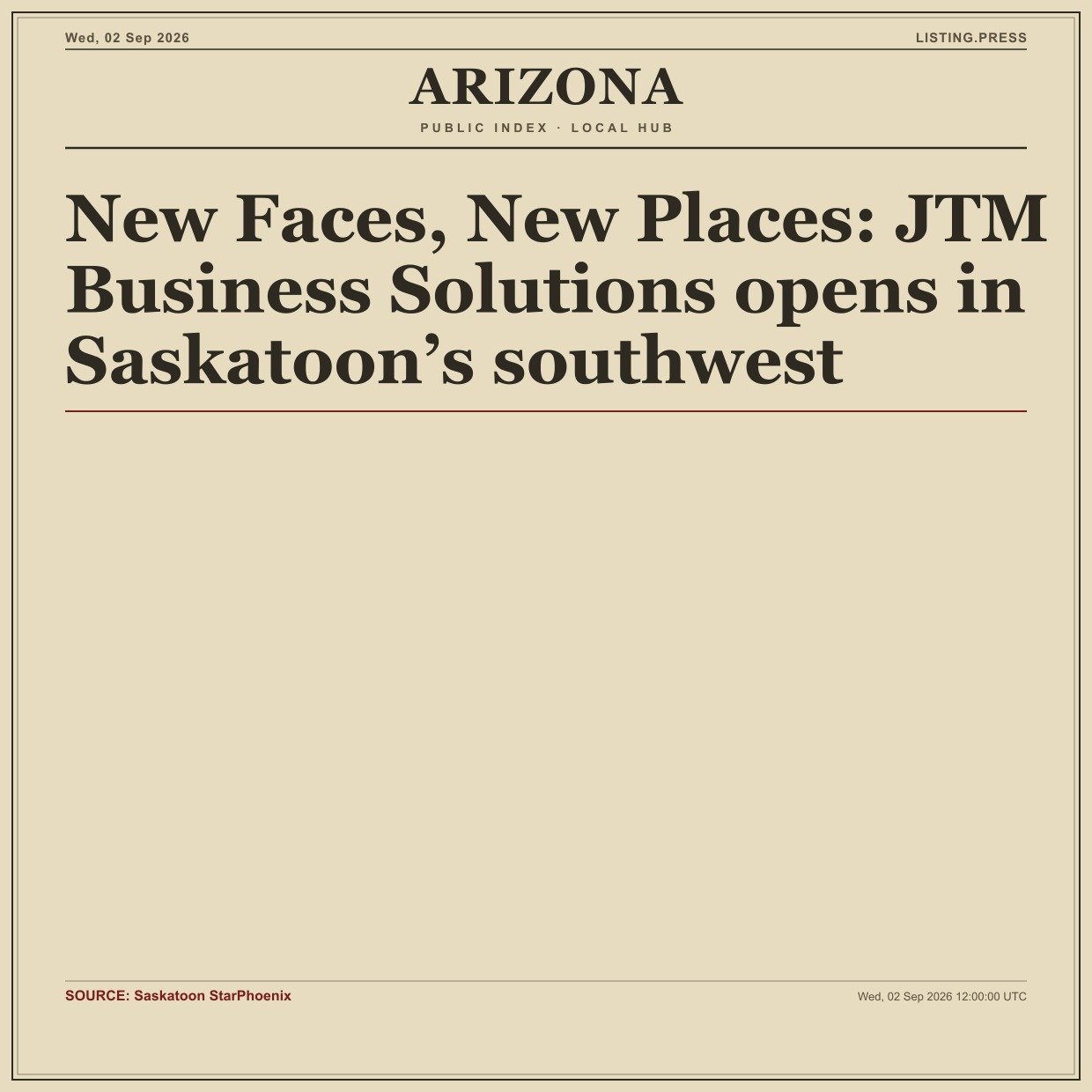 New Faces, New Places: JTM Business Solutions opens in Saskatoon’s southwest