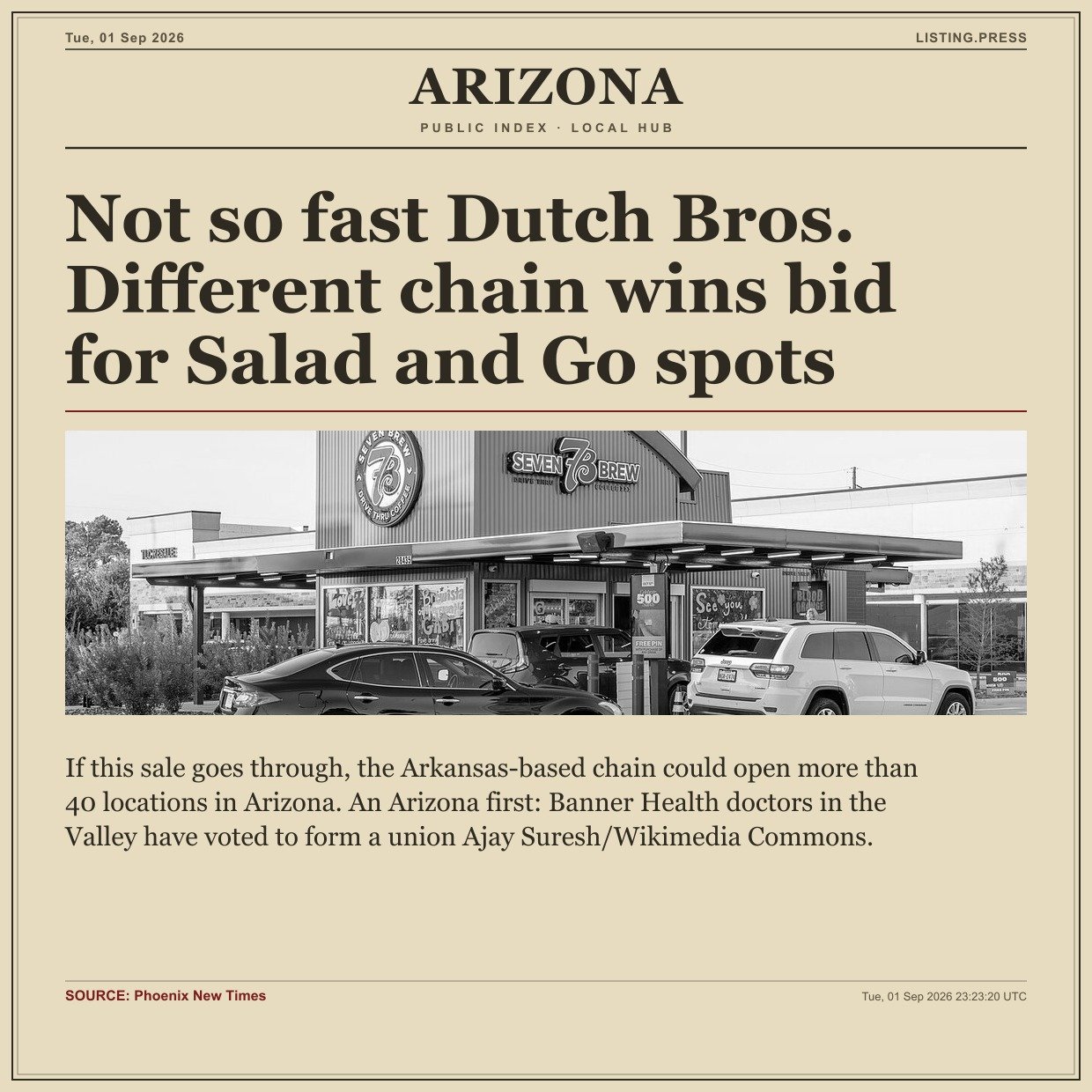 Not so fast Dutch Bros. Different chain wins bid for Salad and Go spots