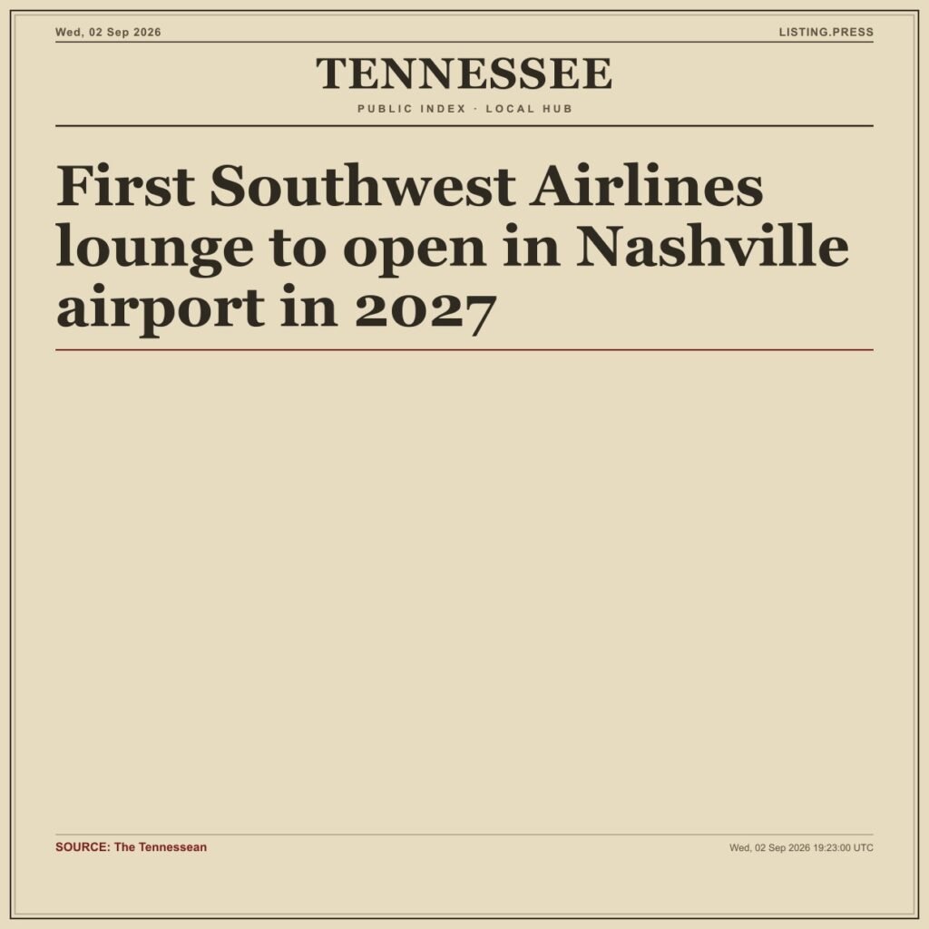 First Southwest Airlines lounge to open in Nashville airport in 2027