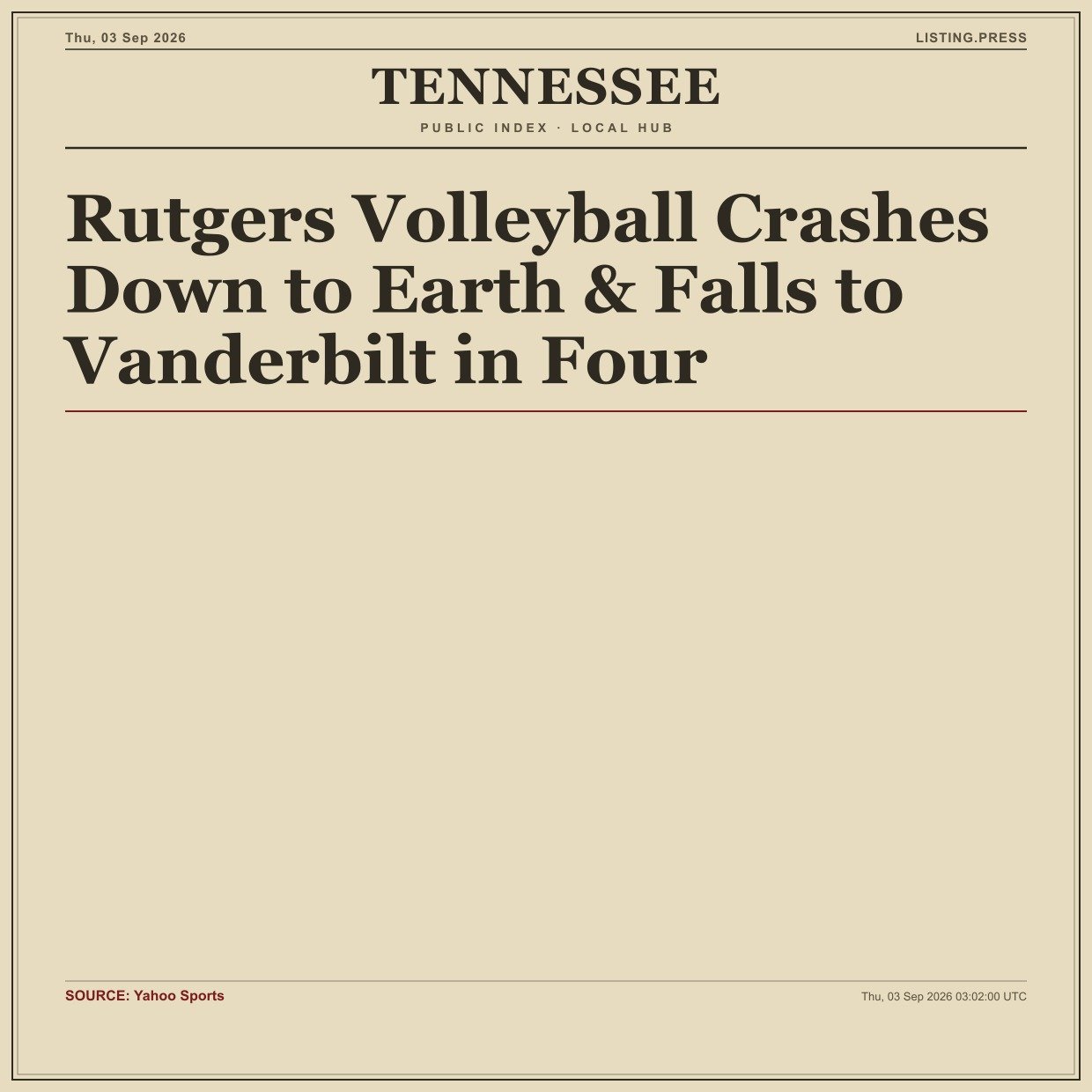 Rutgers Volleyball Crashes Down to Earth & Falls to Vanderbilt in Four
