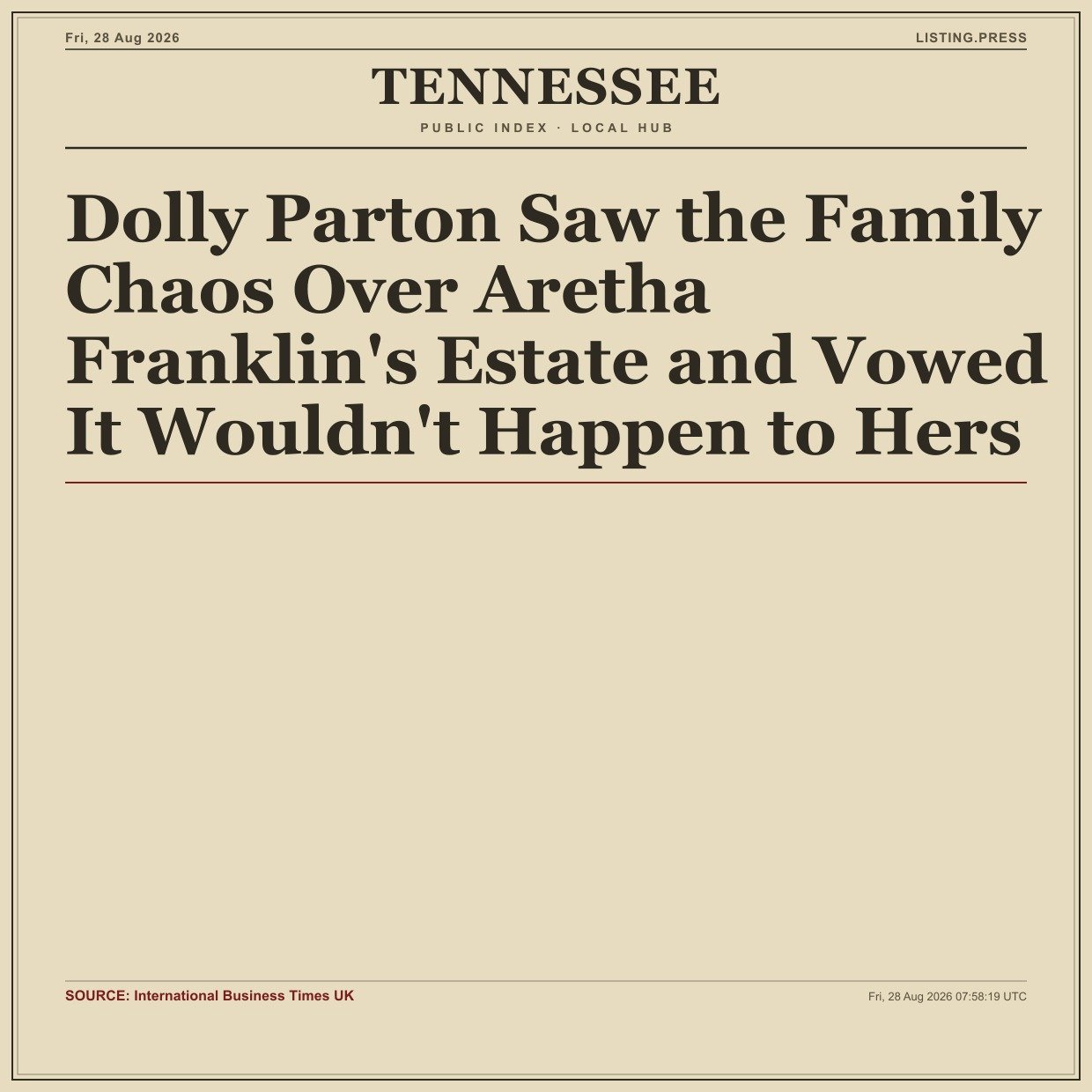 Dolly Parton Saw the Family Chaos Over Aretha Franklin's Estate and Vowed It Wouldn't Happen to Hers