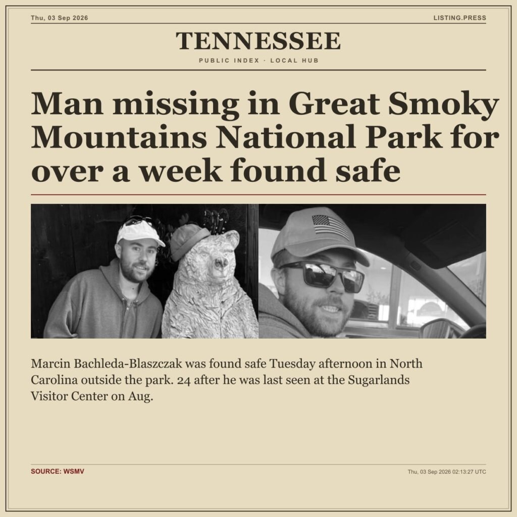 Man missing in Great Smoky Mountains National Park for over a week found safe