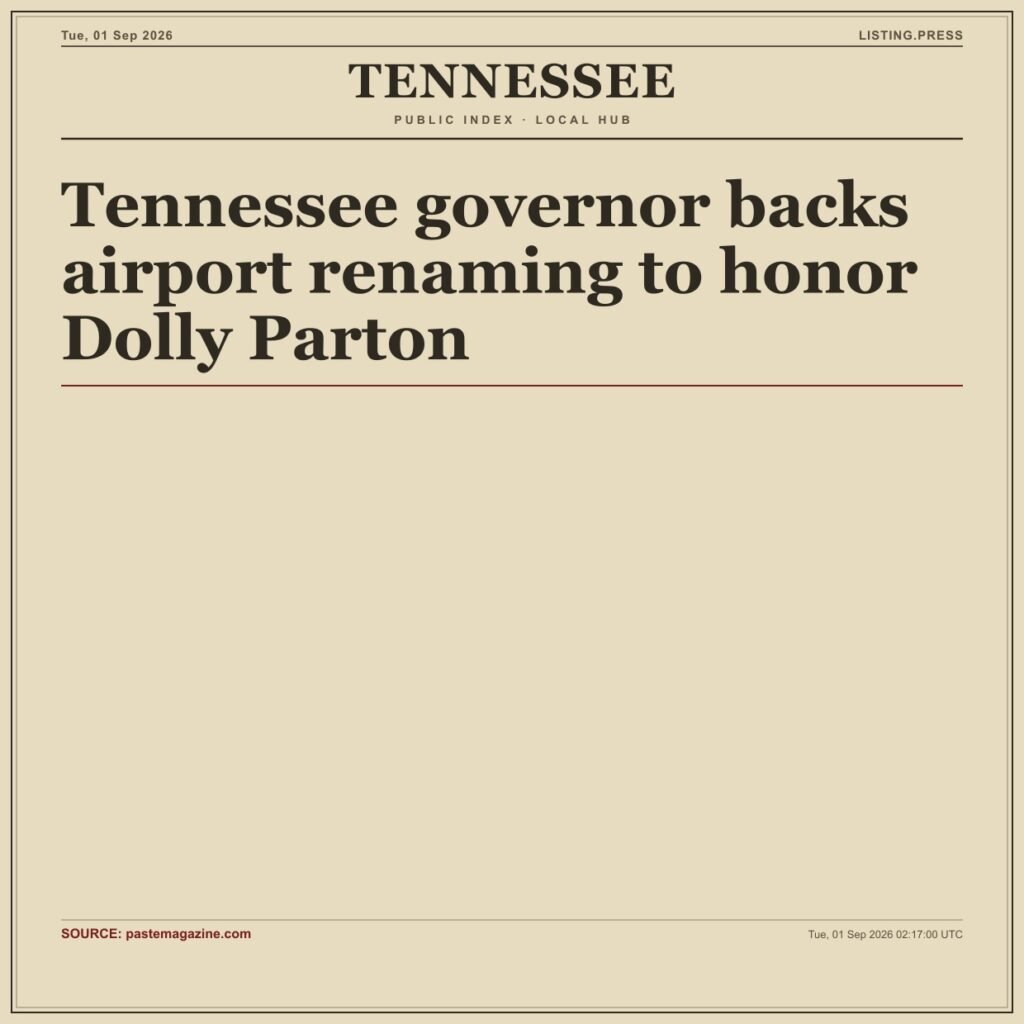 Tennessee governor backs airport renaming to honor Dolly Parton