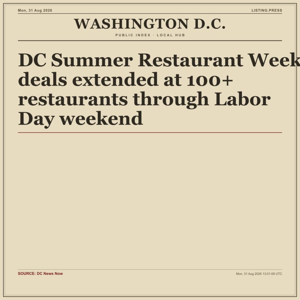 DC Summer Restaurant Week deals extended at 100+ restaurants through Labor Day weekend