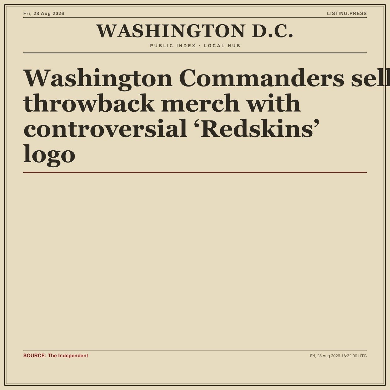 Washington Commanders sell throwback merch with controversial ‘Redskins’ logo