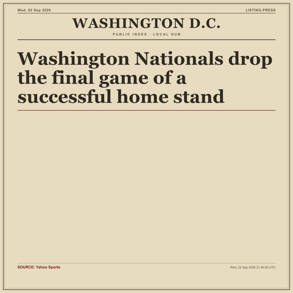 Washington Nationals drop the final game of a successful home stand