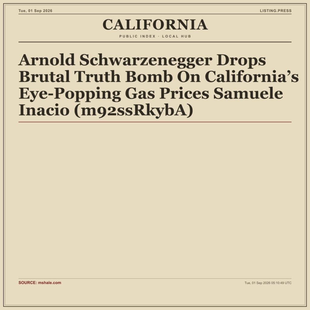 Arnold Schwarzenegger Drops Brutal Truth Bomb On California’s Eye-Popping Gas Prices Samuele Inacio (m92ssRkybA)