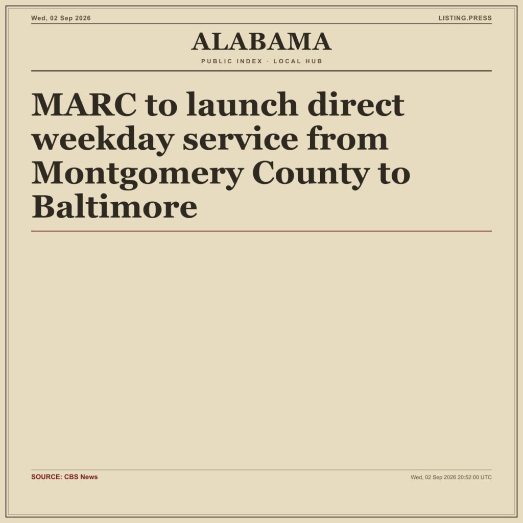 MARC to launch direct weekday service from Montgomery County to Baltimore