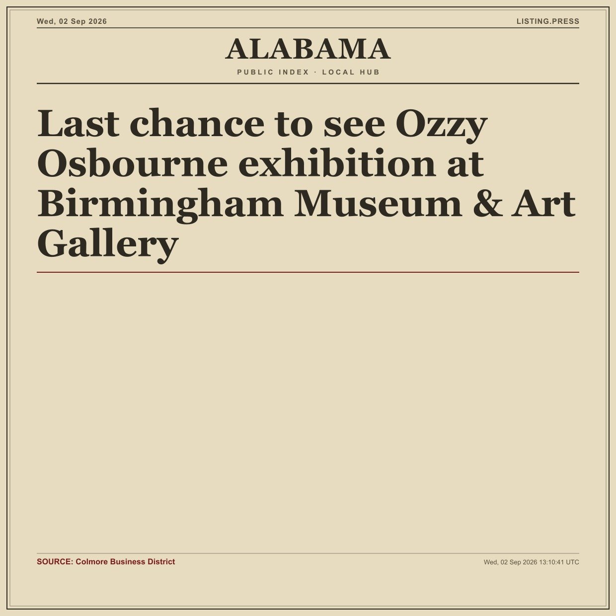Last chance to see Ozzy Osbourne exhibition at Birmingham Museum & Art Gallery