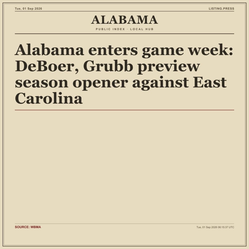 Alabama enters game week: DeBoer, Grubb preview season opener against East Carolina