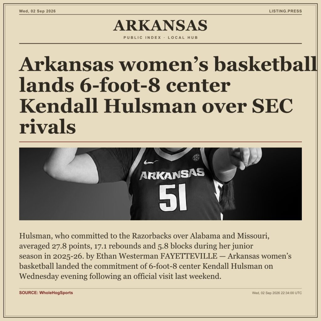 Arkansas women’s basketball lands 6-foot-8 center Kendall Hulsman over SEC rivals