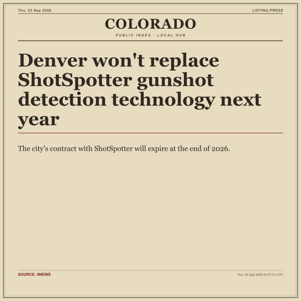 Denver won’t replace ShotSpotter gunshot detection technology next year