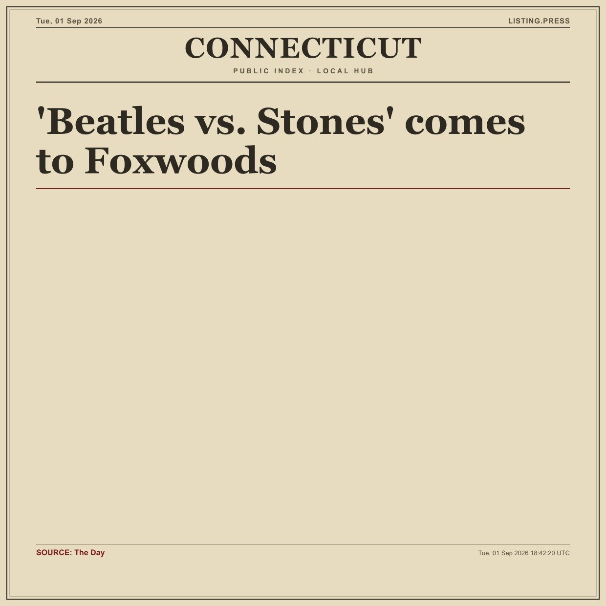 'Beatles vs. Stones' comes to Foxwoods