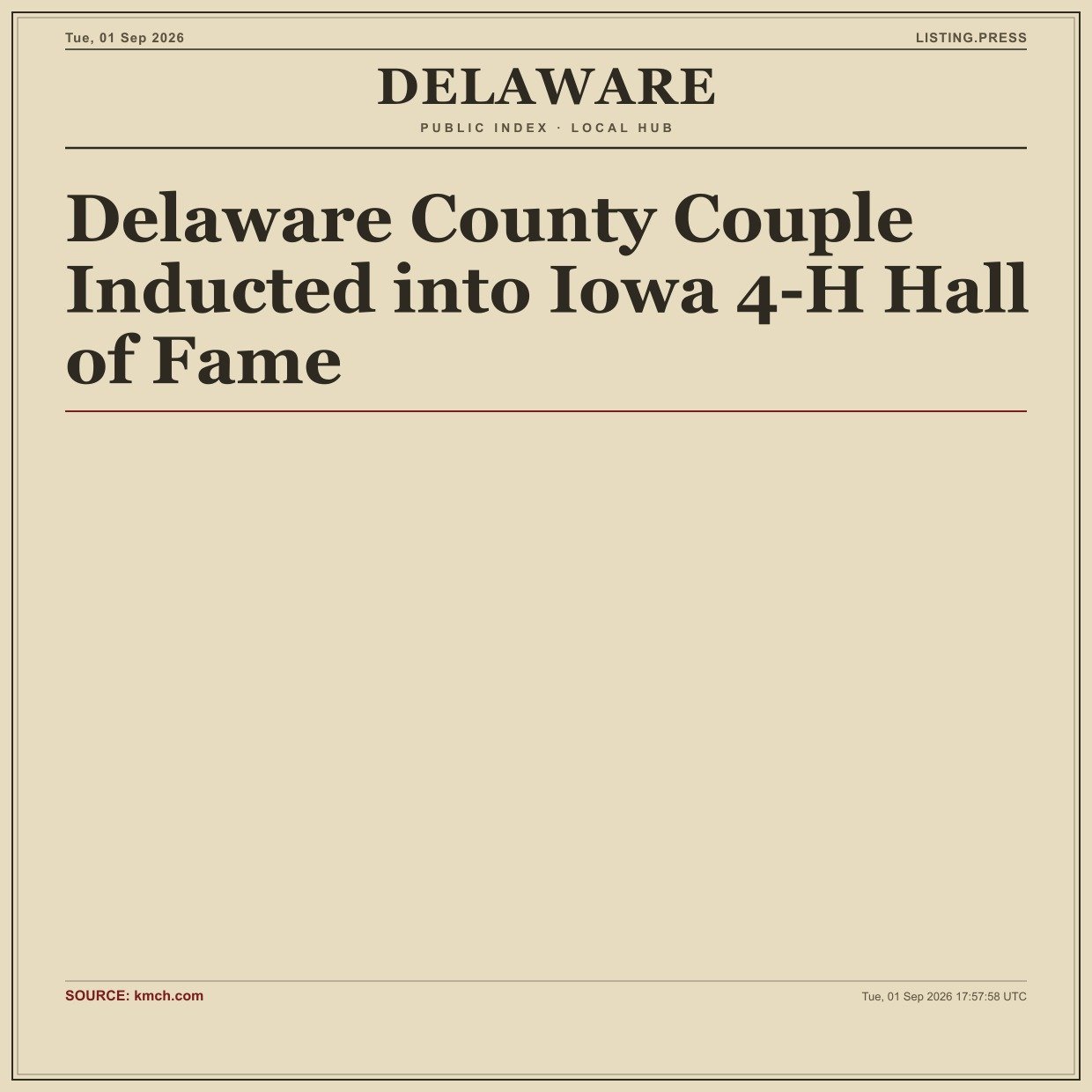 Delaware County Couple Inducted into Iowa 4-H Hall of Fame