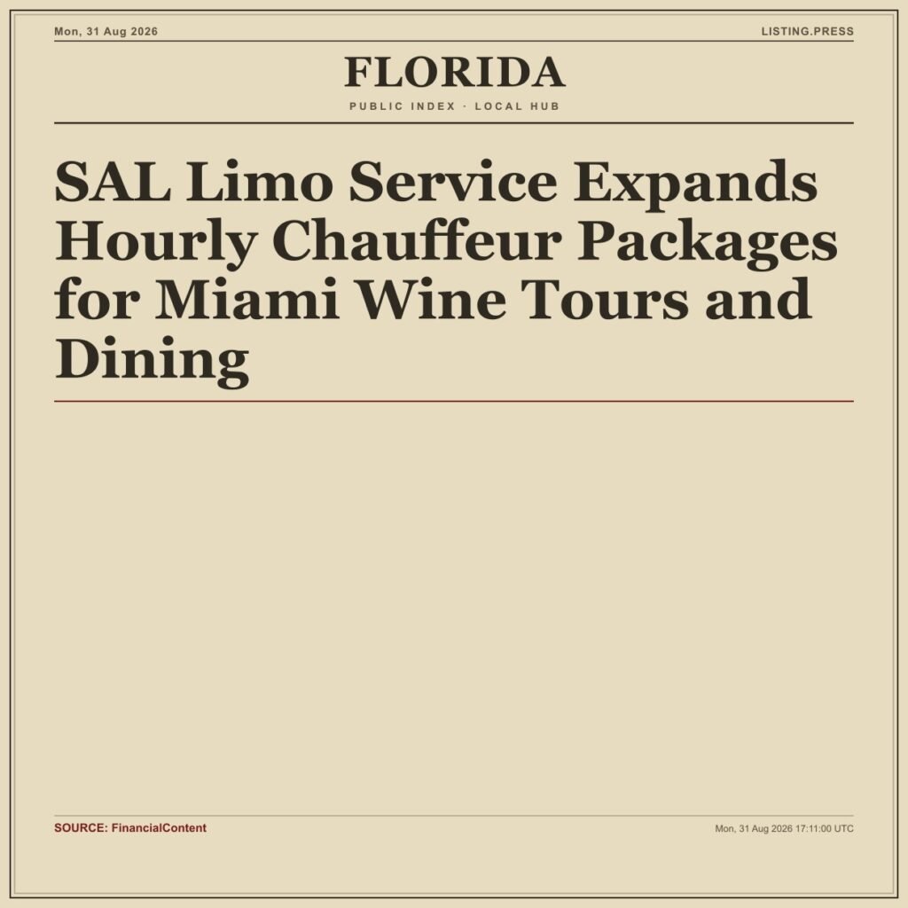 SAL Limo Service Expands Hourly Chauffeur Packages for Miami Wine Tours and Dining