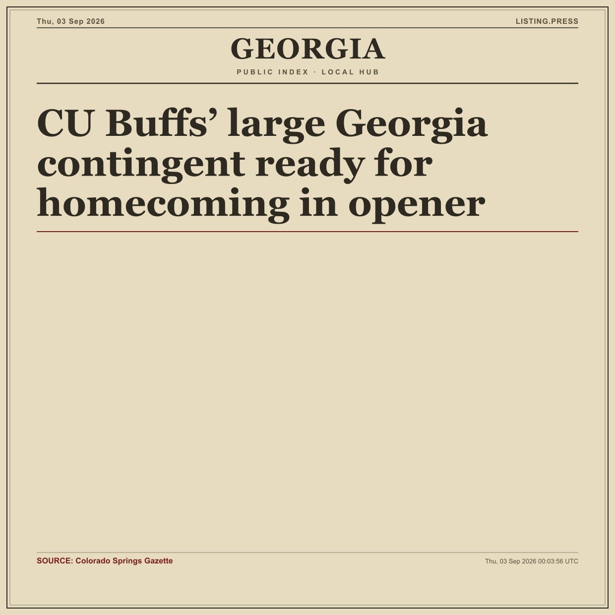 CU Buffs’ large Georgia contingent ready for homecoming in opener