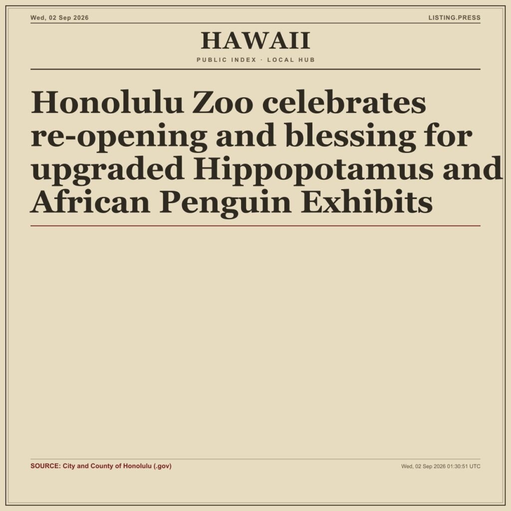Honolulu Zoo celebrates re-opening and blessing for upgraded Hippopotamus and African Penguin Exhibits