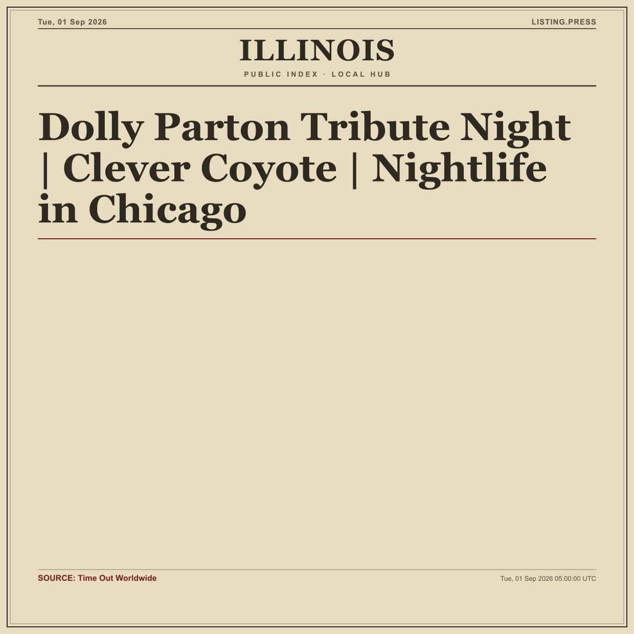 Dolly Parton Tribute Night | Clever Coyote | Nightlife in Chicago