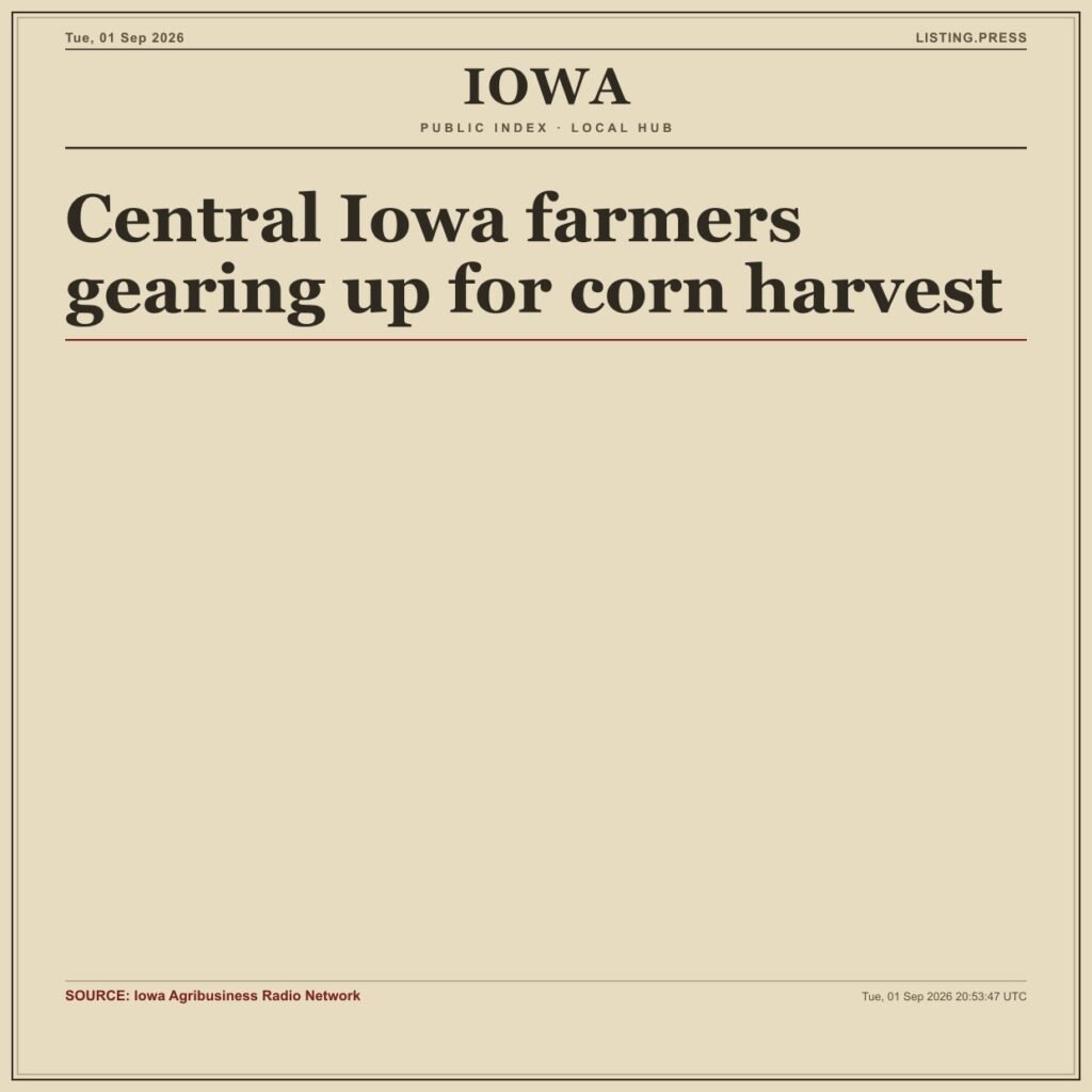 Central Iowa farmers gearing up for corn harvest