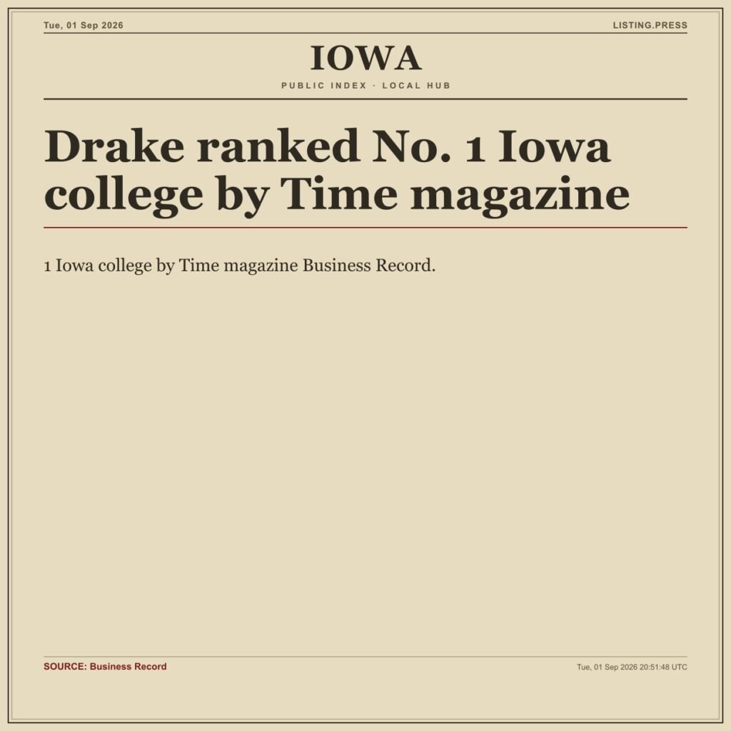 Drake ranked No. 1 Iowa college by Time magazine