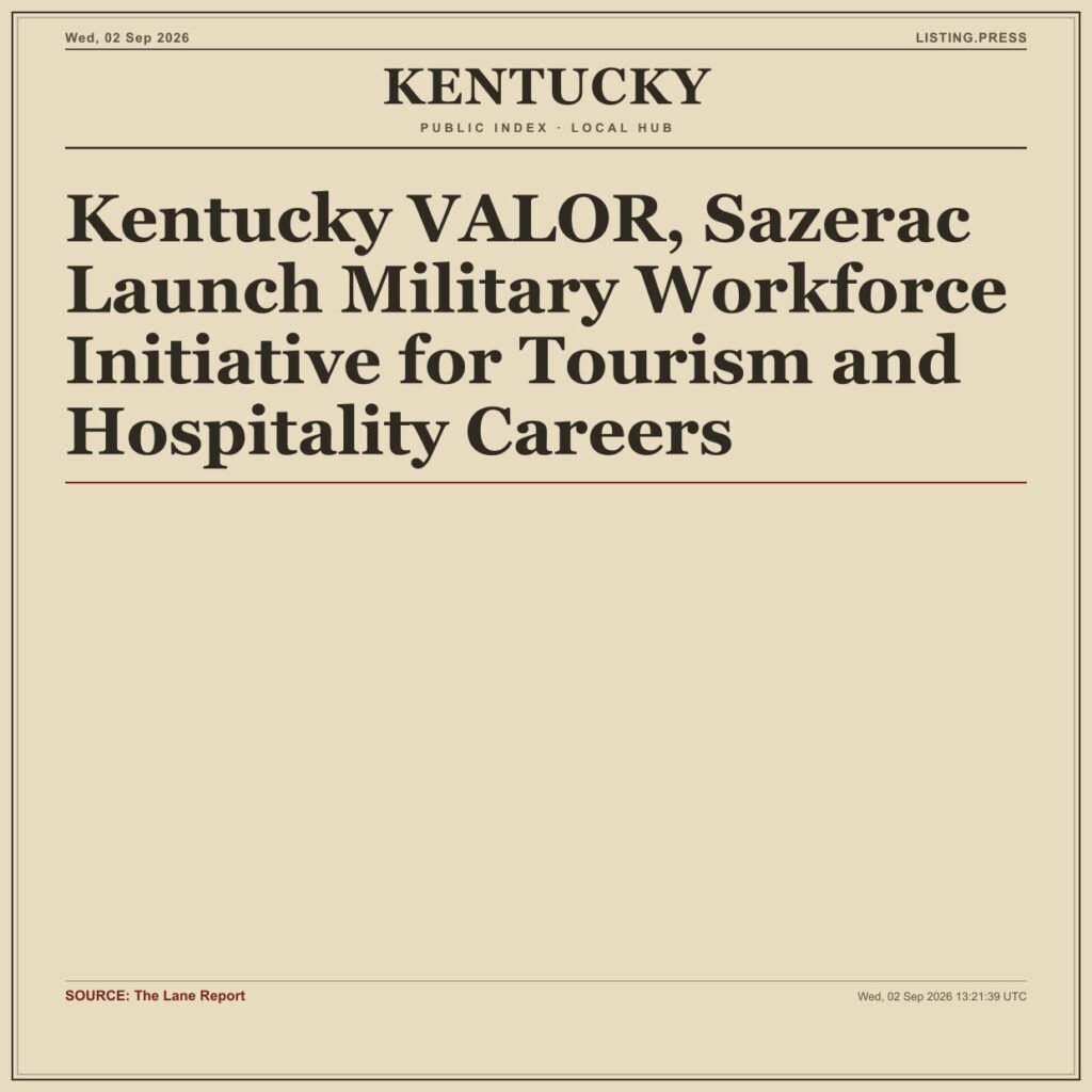 Kentucky VALOR, Sazerac Launch Military Workforce Initiative for Tourism and Hospitality Careers