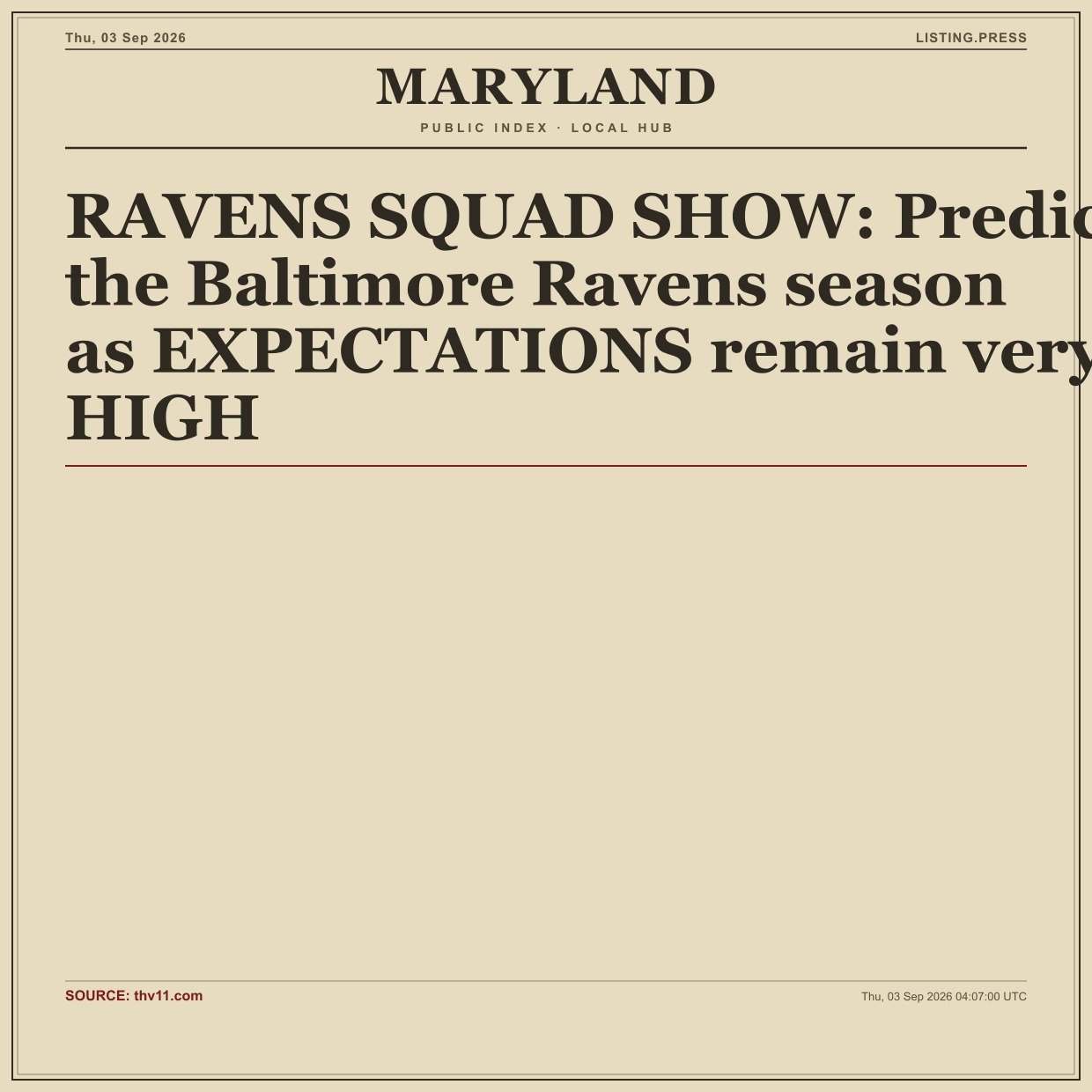 RAVENS SQUAD SHOW: Predicting the Baltimore Ravens season as EXPECTATIONS remain very HIGH