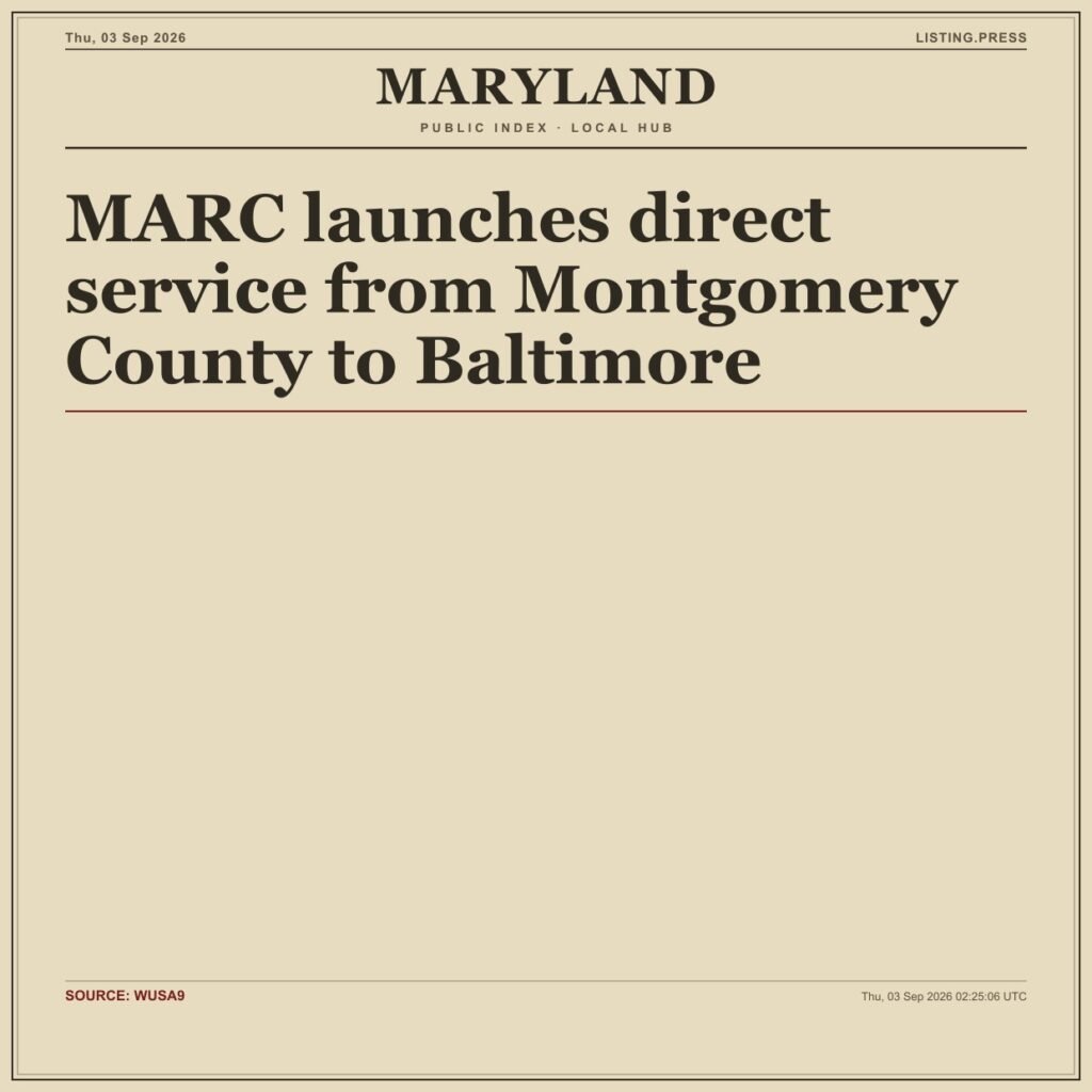 MARC launches direct service from Montgomery County to Baltimore