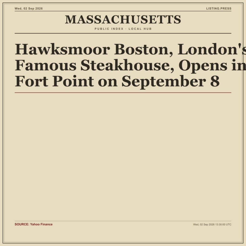 Hawksmoor Boston, London’s Famous Steakhouse, Opens in Fort Point on September 8