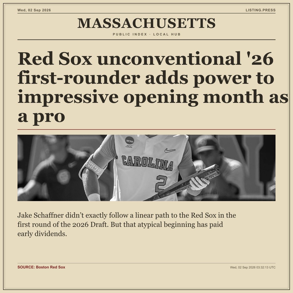 Red Sox unconventional '26 first-rounder adds power to impressive opening month as a pro