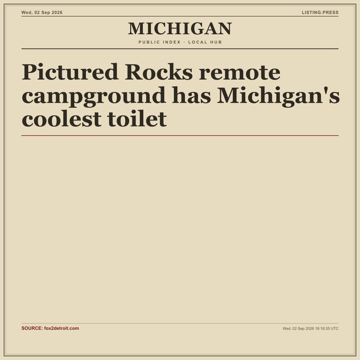 Pictured Rocks remote campground has Michigan's coolest toilet