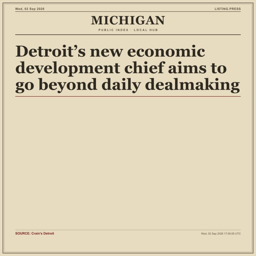 Detroit’s new economic development chief aims to go beyond daily dealmaking
