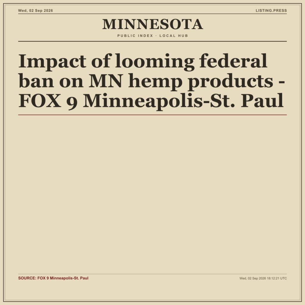 Impact of looming federal ban on MN hemp products – FOX 9 Minneapolis-St. Paul