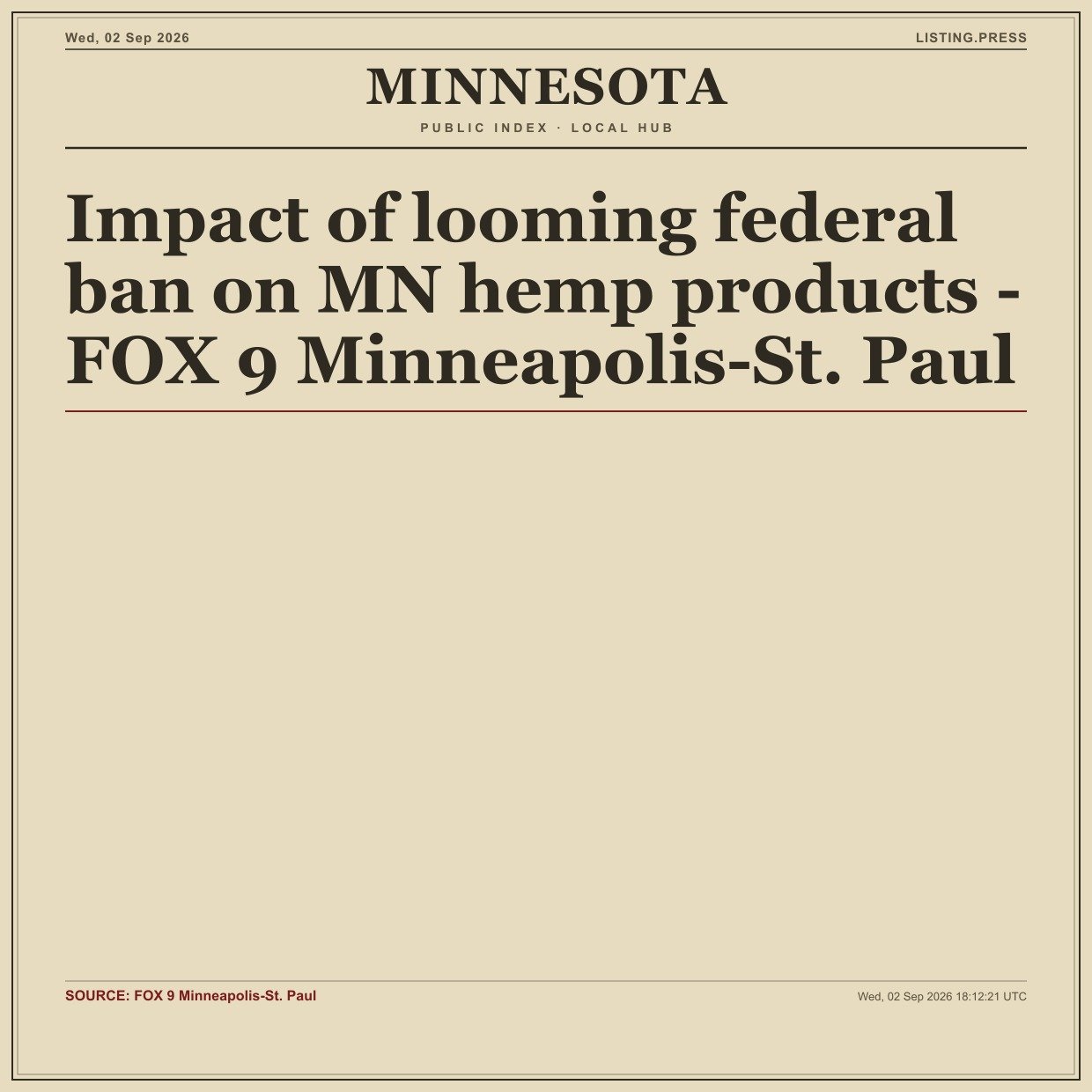 Impact of looming federal ban on MN hemp products - FOX 9 Minneapolis-St. Paul