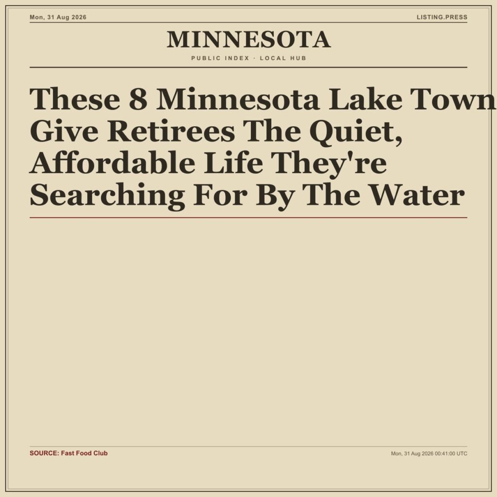 These 8 Minnesota Lake Towns Give Retirees The Quiet, Affordable Life They’re Searching For By The Water